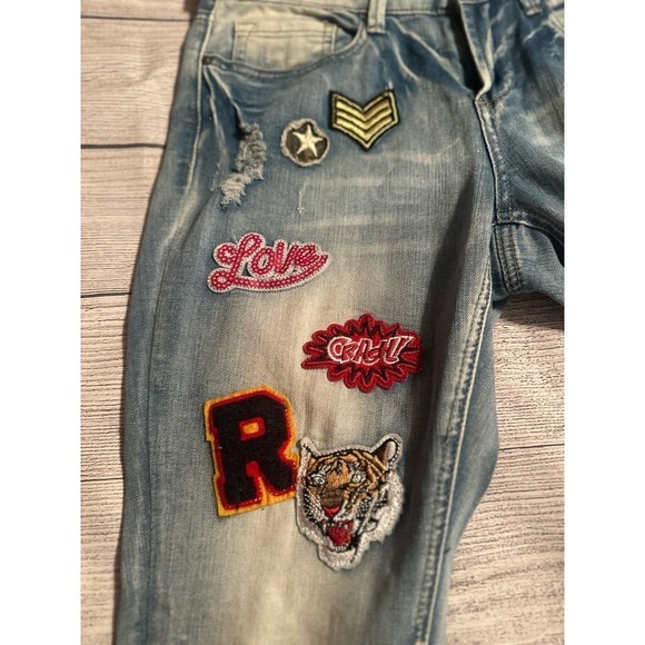 Indigo Rein Forever Jeans w/ Patches Juniors Sz 5 - Picture 7 of 10